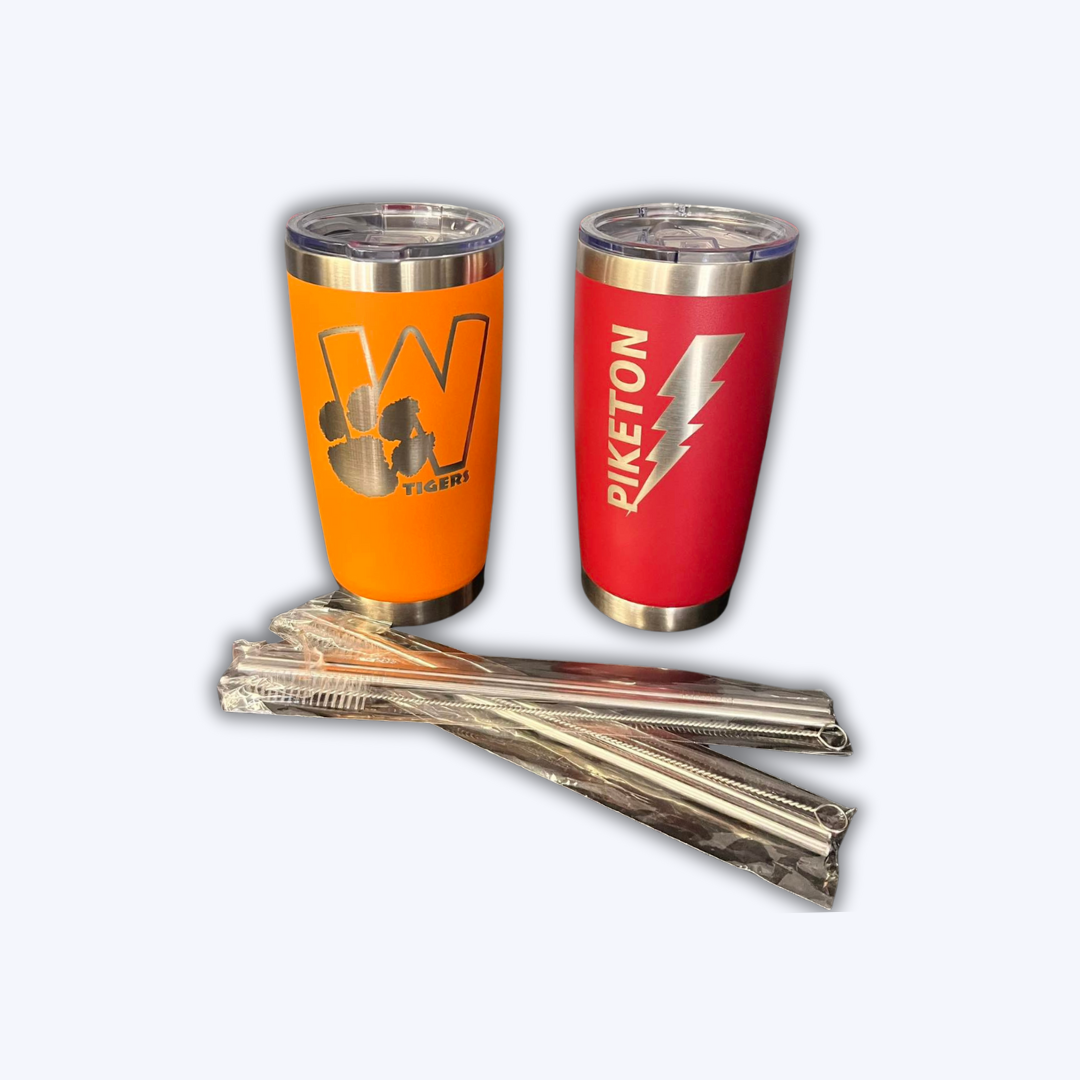 Custom tumblers with school logos